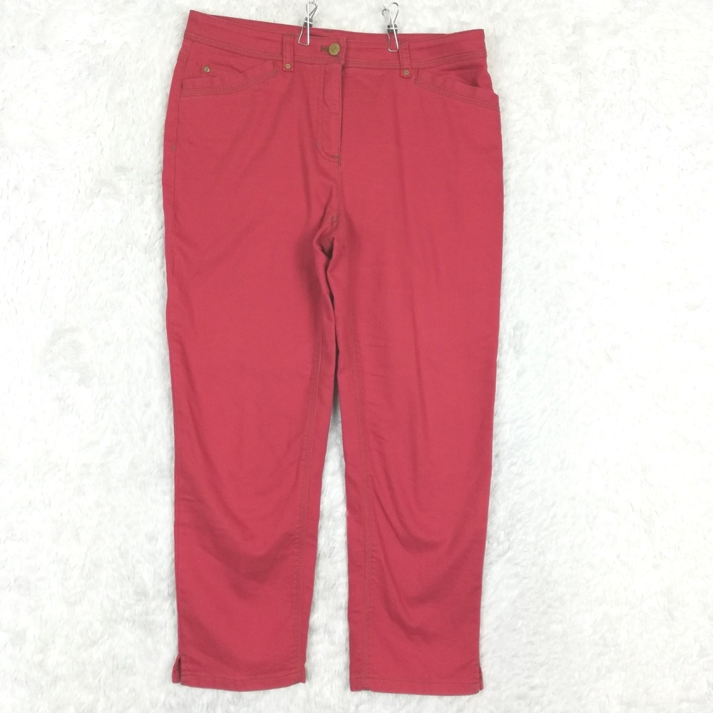 Jones New York Womens Jeans Capri Red Denim Stretch Mid Rise Petite 8P
